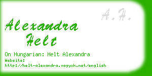 alexandra helt business card